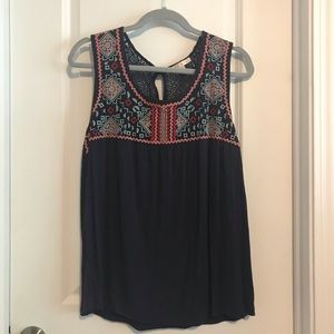 Skies are Blue Bradie Embroidery Knit Front Top